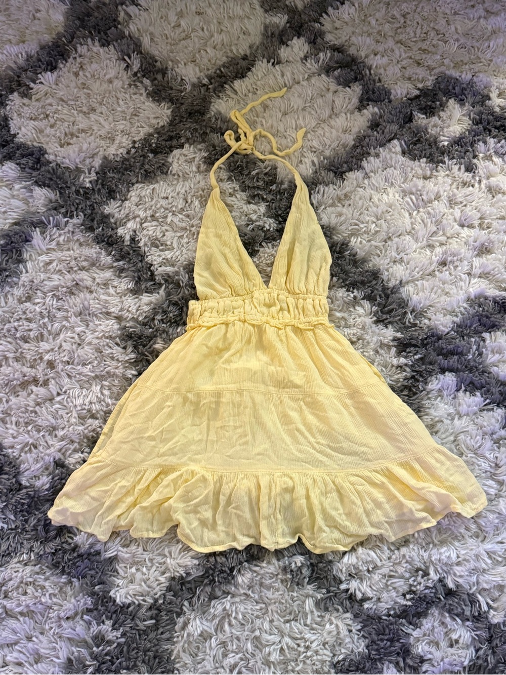Cotton On Yellow Halter Ruffle Mini Slip Dress